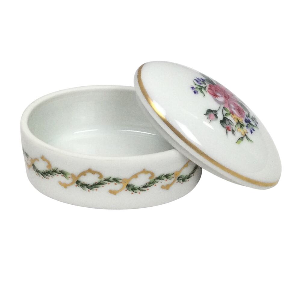 Haviland Limoges France Vintage Hand Painted Roses Floral Porcelain Trinket Box